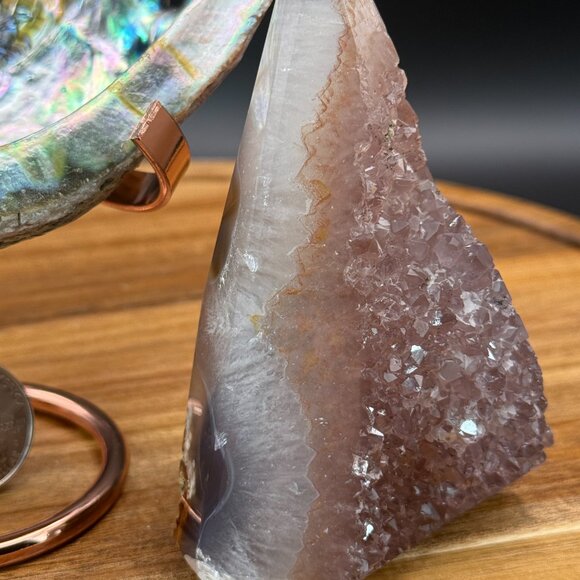 Purple Agate Chalcedony Geode Diamond Crystal Power Point Tower - Picture 6 of 6